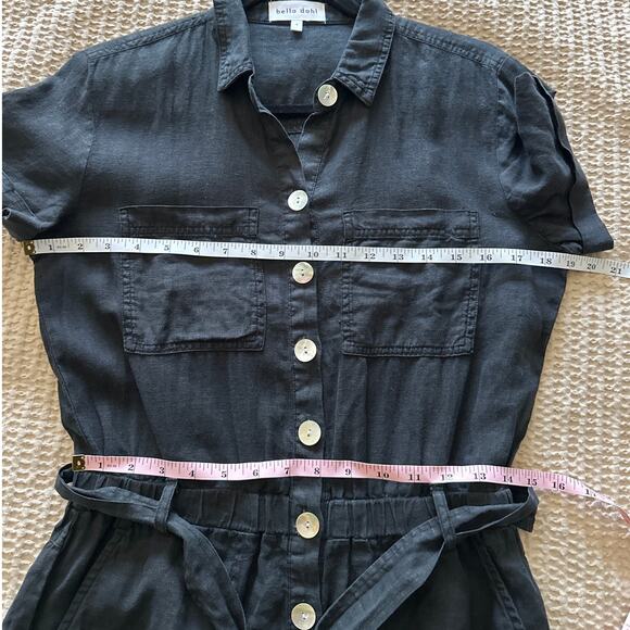 Bella Dahl 100% Linen‎ Black Romper Small - Picture 6 of 9